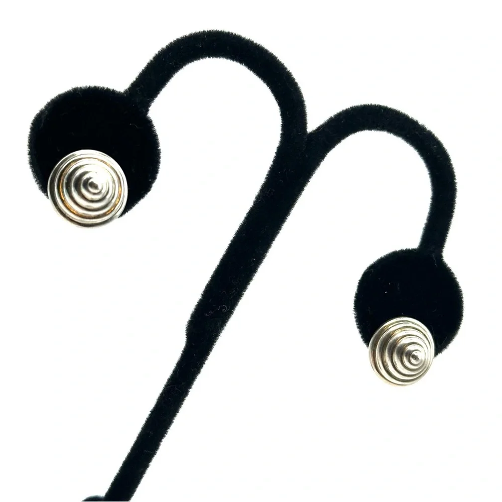 Tiffany & Co Silver Spiral Cone Stud Earrings - Picture 2 of 7